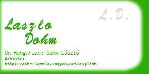 laszlo dohm business card